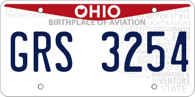 OH license plate GRS3254