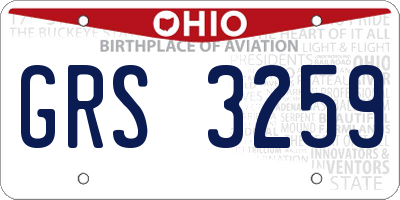 OH license plate GRS3259