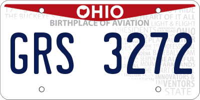 OH license plate GRS3272