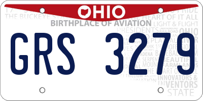 OH license plate GRS3279
