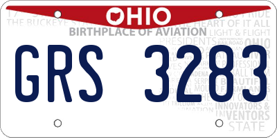 OH license plate GRS3283