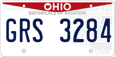 OH license plate GRS3284