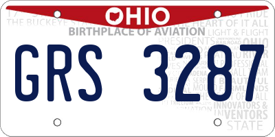 OH license plate GRS3287