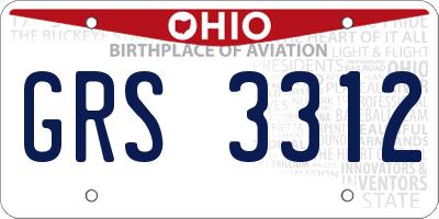 OH license plate GRS3312