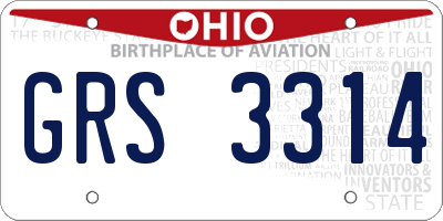 OH license plate GRS3314