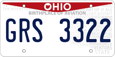 OH license plate GRS3322
