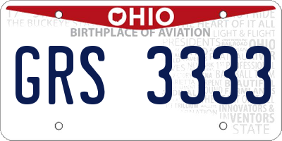 OH license plate GRS3333