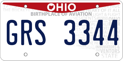 OH license plate GRS3344