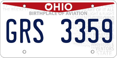 OH license plate GRS3359