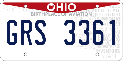 OH license plate GRS3361