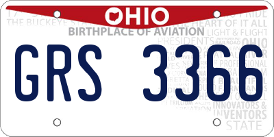 OH license plate GRS3366