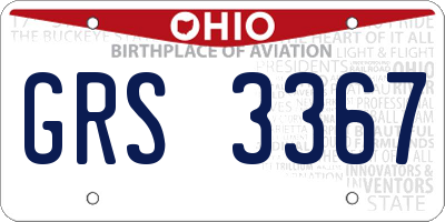 OH license plate GRS3367