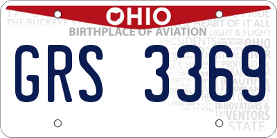 OH license plate GRS3369