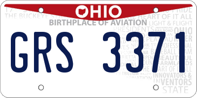 OH license plate GRS3371