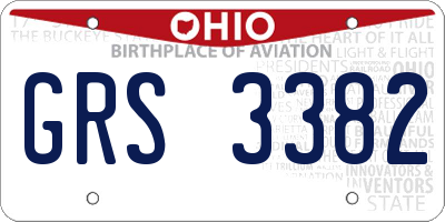 OH license plate GRS3382