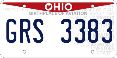 OH license plate GRS3383