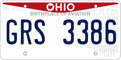 OH license plate GRS3386
