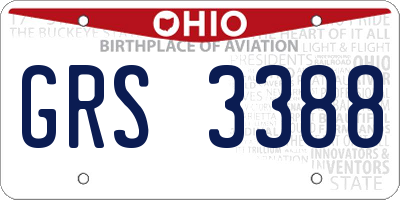OH license plate GRS3388