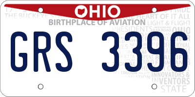 OH license plate GRS3396
