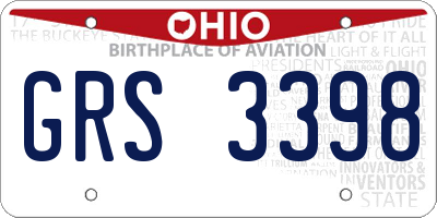 OH license plate GRS3398