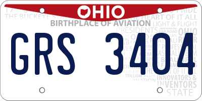 OH license plate GRS3404