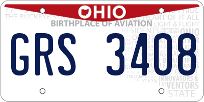 OH license plate GRS3408