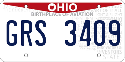 OH license plate GRS3409