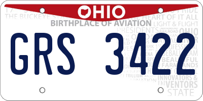 OH license plate GRS3422
