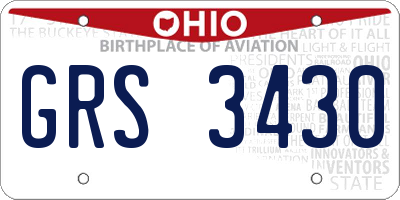 OH license plate GRS3430