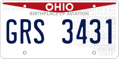 OH license plate GRS3431