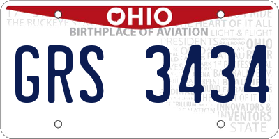 OH license plate GRS3434
