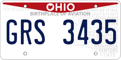 OH license plate GRS3435