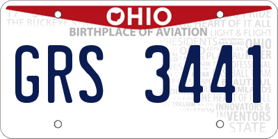 OH license plate GRS3441