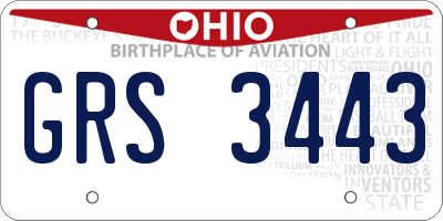 OH license plate GRS3443