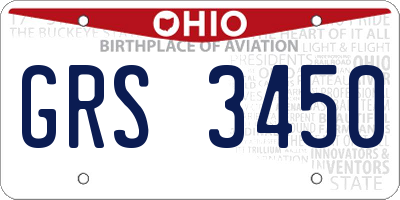 OH license plate GRS3450