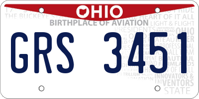 OH license plate GRS3451