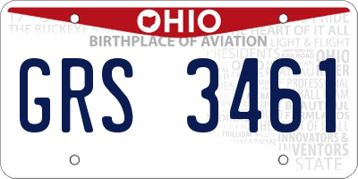 OH license plate GRS3461
