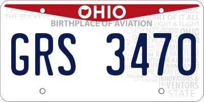 OH license plate GRS3470