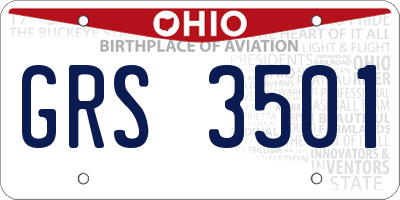 OH license plate GRS3501