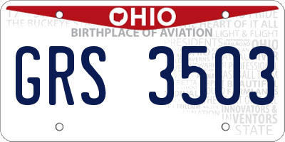 OH license plate GRS3503
