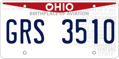OH license plate GRS3510