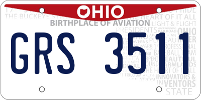 OH license plate GRS3511