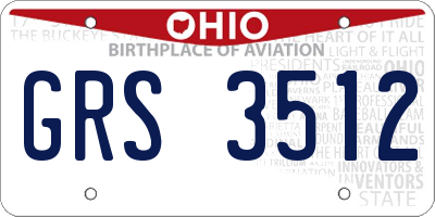 OH license plate GRS3512