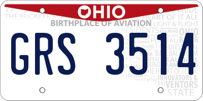 OH license plate GRS3514