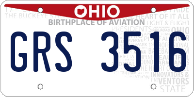 OH license plate GRS3516