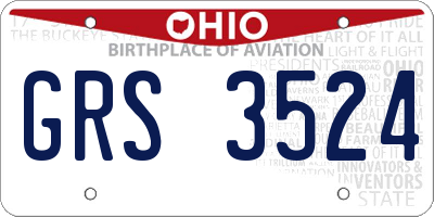 OH license plate GRS3524