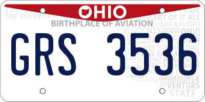 OH license plate GRS3536