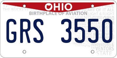 OH license plate GRS3550