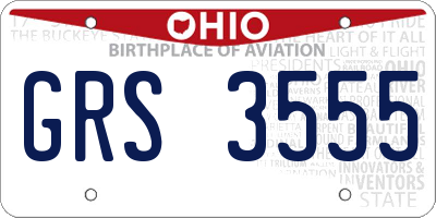 OH license plate GRS3555
