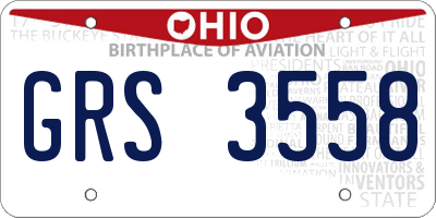 OH license plate GRS3558